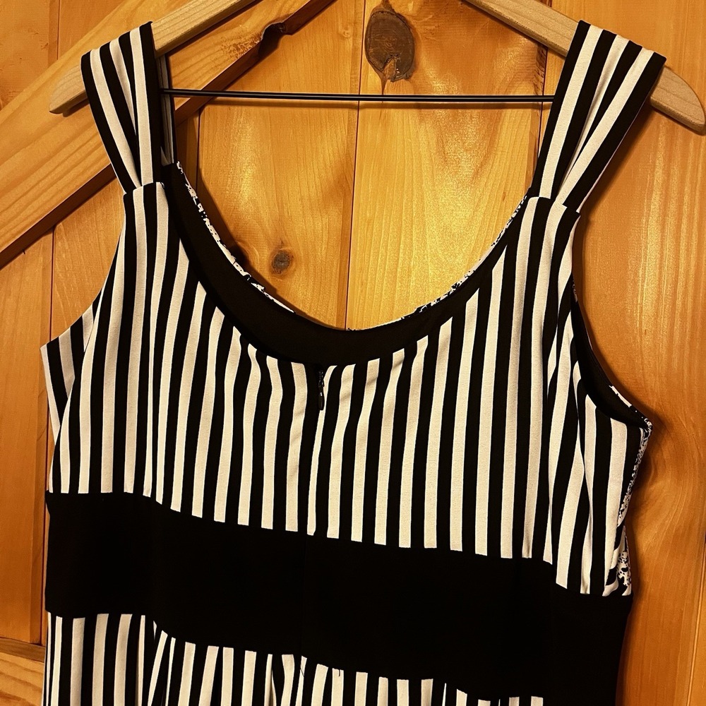Kathy Roberts Womens Dress Size 16 Black & White Floral Sleeveless - Picture 11 of 13